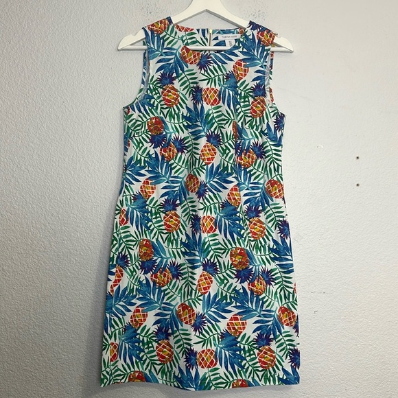 Tabitha Webb Women’s Size 2 Tropical Pineapple Sleeveless Dress Resortwear - Picture 1 of 10